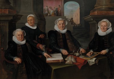 Three Regents and the Matron of the Leper House in Amsterdam by Werner van den Valckert